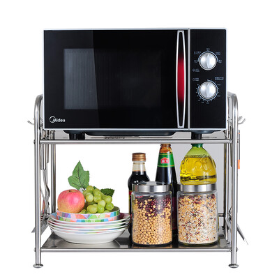 

Ai heart is still kitchen racks storage rack 304 stainless steel double shelves (complimentary 6 hooks)