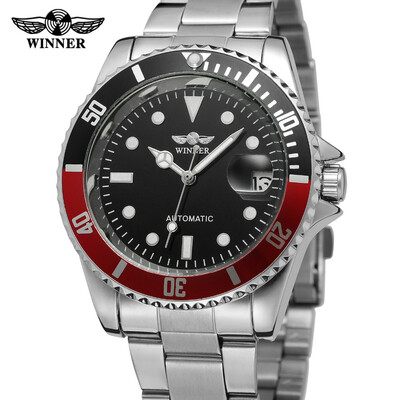 

Winner 2017 Top Brand Luxury Automatic Men Watch Unique Design Stainless Steel Calendar Display Classic Mechanical Men Watches