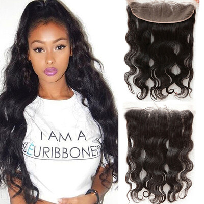 

Malaysian Body Wave Hair Lace Frontal Closure 134 Free Part Ear to Ear Non-Remy Human Hair Closures Natural Color