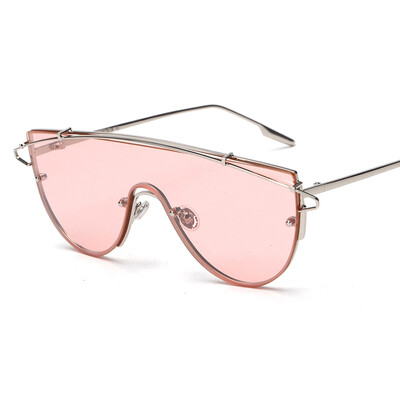 

Peekaboo fashion brand one piece lens sunglasses women metal vintage oversized tinted sun glasses mirror male female pink Cool