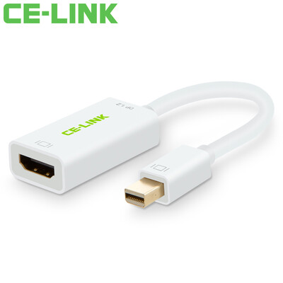 

CE-LINK Mini DP to HDMI Converter 12 Mini DisplayPort to HDMI Adapter Apple MacBook Lightning TV Projector White A1636