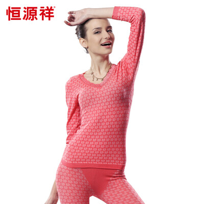 

HengYuanXiang womens slim thin warm underwear set with lace flowers