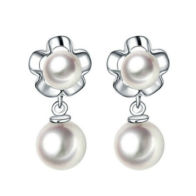 

Yoursfs@ Stud Earrings for Women Rose Gold Color Fashion Earrings Top Quality CZ Simulated Pearl Earrings for Mother's Day Gift