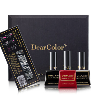 

Лак для ногтей набора композиция жевательной резинки DearColor OFTHE красной и черной (здоровье лампы фототерапии пожертвована Пластиковая пленка может быть зачищена набор терапии)
