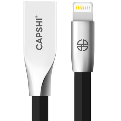 

Capshi Apple 6 / 5S / 7 data cable phone charger line power cord zinc alloy 1.8 m black support iphone5 / 6s / 7P / SE / ipad air mini