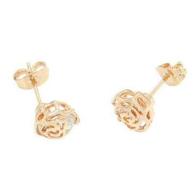 

Yoursfs@ Female Trendy Rose Flower Shape Stud Earrings For Women Austrian Crystal Gold&Silver Color Jewelry Anniversary Party