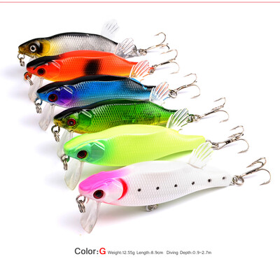 

1PC Top рыбалка приманки 6 цвет рыбалка Приманки дизайн 3,5 "-8,9 см / 12,4 г-0,437 унция рыболовные снасти 6 # крючок