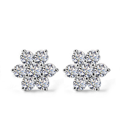 

Yoursfs @ Симпатичные цветочные хрустальные серьги с бриллиантами из блестящей австрийской кубической цирконии Модные золотые украшения для женщин