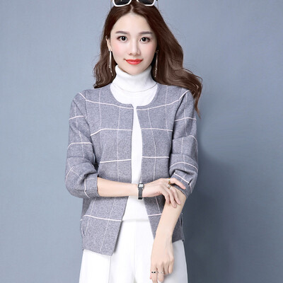 

A morning 2017 Korean version of the sweet Slim was thin long-sleeved sweater women&39s autumn sweater short sweater coat S63F0021A11L gray