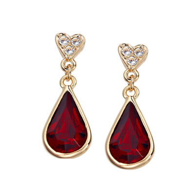 

Yoursfs® 18K Rose Gold Plated Simulated Ruby Earrings Используйте красные австрийские кристальные модные украшения