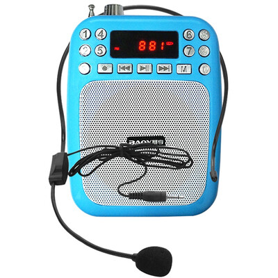 

BAOX BX-K01 Portable Digital Amplifier Blue Standard Wired Microphone Teacher Guide