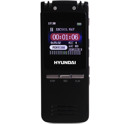 

Modern (HYUNDAI) recording pen 16G professional miniature long distance dual-core noise reduction charging HD learning conference A700R black