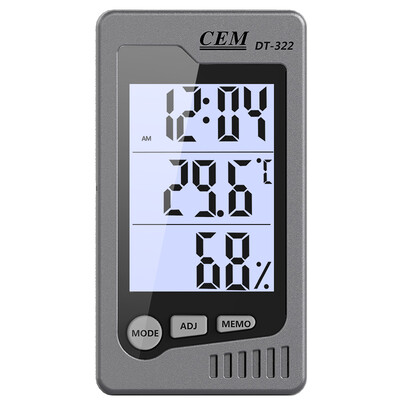 

Huashengchang CEM multi-function temperature&humidity meter DT-322 indoor table gray