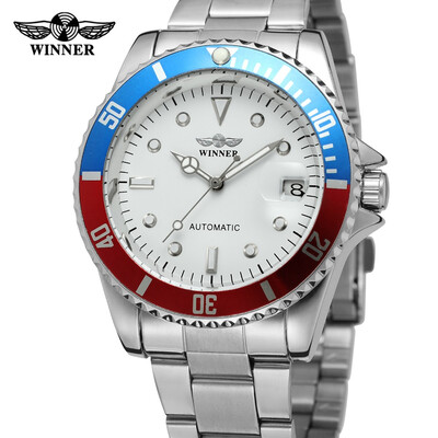 

T-WINNER Men New Fashion 2017 Vintage Automatic Watches Stainless Steel Bracelet Watch Mechanical Calendar Clock