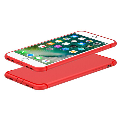 

[Shell из четырех комплектов снарядов] ESCASE Apple iPhone8 / 7 Plus корпус мобильного телефона черный / красный + высокая мягкая силиконовая оболочка Apple 8 / 7Plus полноэкранная белая закаленная пленка