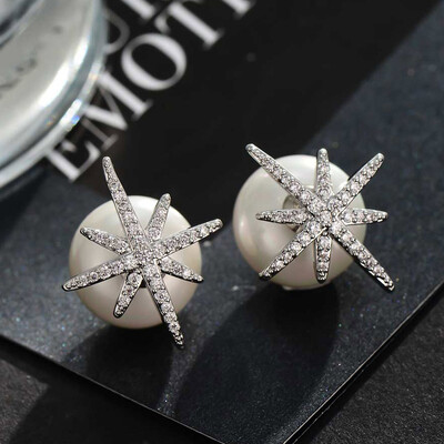 

Wei Nihua Japan and South Korea imitation pearl earrings female alloy white
