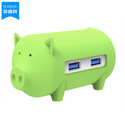 

ORICO H4018-U3 Creative Pig 3 USB30 Splitter Laptop HUB Desktop Hub SD TF Card Reader Green