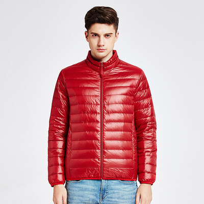 

Snow flying autumn and winter new men's velvet casual short section of thin couple down jacket X1701027 Merlot Red | 1038 190