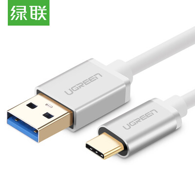 

Green Union Type-C data cable fast charge mobile phone charging cable USB3.0 Andrews adapter charger power cord support Huawei p9 millet 5 music as 1 meter 30466 silver