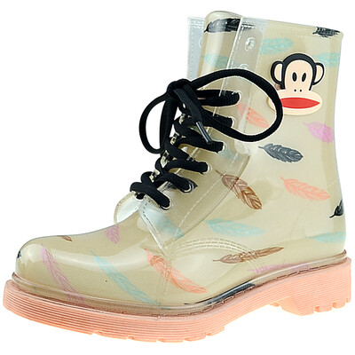 

PaulFrank big mouth monkey rain boots fashion rain boots ladies tube Martin water shoes PF1005 brown 39 yards