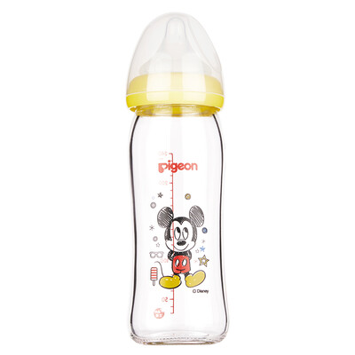 

Pigeon bottle AA155 Disney natural wide-bore glass painted baby bottle 240ml with  pigeon pacifier Mickey baby - fashion
