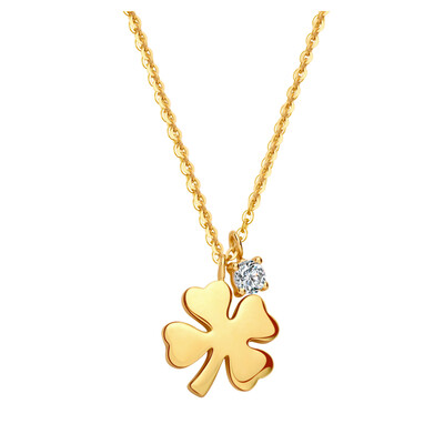 

AFFINER14K золотое ожерелье Lucky Clover женские модели ключицы цепи ювелирные изделия женского AFP2077