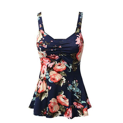 

CANIS@Plus Size Ladies One Piece Swimsuit Skirted Swimwear Swim dress Costume 6 - 22
