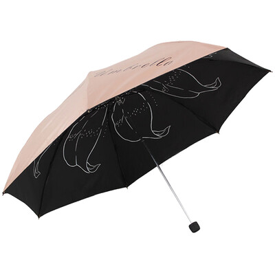 

[Jingdong Supermarket] Paradise umbrella UPF50 + increase reinforcement black silk silk screen striped flowers three fold rigid bar steel sunny umbrella sun umbrella beige 30056ELCJ