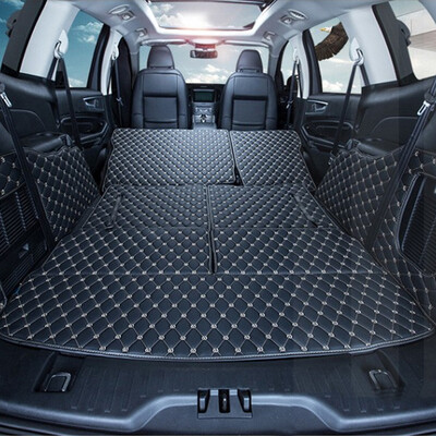 

Huashi Ford sharp boundary trunk pad 15 new sharp all surrounded by car leather trunk mat 7 seat special modification sharp boundary special tail box mat seven piece set black