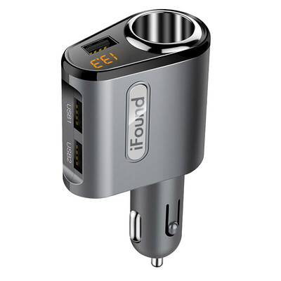 

Ifound Автомобильное зарядное устройство зажигалки FZ-29 3.1A Три USB-порта Напряжение, обнаруживающее светодиодный цифровой диспл