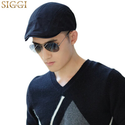 

Siggi CM67231 hat men spring summer autumn winter seasons Korean version of the tide outdoor face repair beret hat female cap painter hat forward cap black 58CM