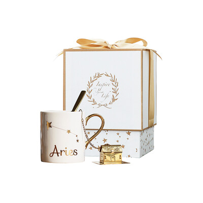 

Микки Хаус Двенадцать Созвездие Творческая Керамическая Кружка / Овен Кружка Кофе / Доставка Девочка / Мальчики / Gui Мед Подарок / Подарочный Подарок Набор с Ложкой