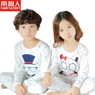 

Antarctic Nanjiren children&39s underwear boys&girls base base autumn clothes pants pajamas cotton wool suit red panda 120