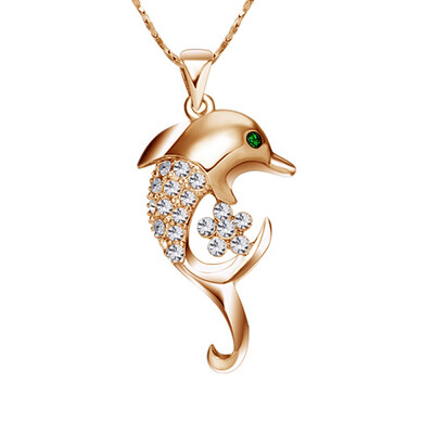 

Yoursfs® 18K White Gold Plated Crystal Dophlin Pandents Заявление ожерелья Используйте австрийские ювелирные украшения из кристалла