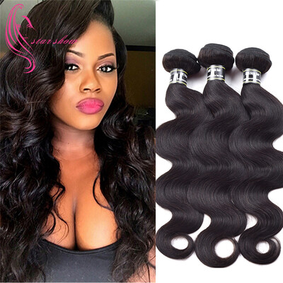 

Body Wave Бразильские волосы Virgin 7A 3 Связки Body Wave Hair Weaving 1B Color Soft и Bouncy могут быть окрашены и отбелены связки волос