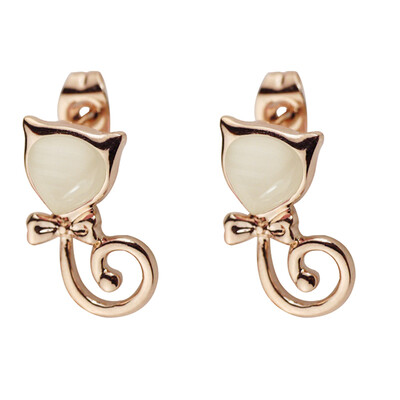 

Yoursfs@ Fashion Cute Opal Cat Earrings Women Jewelry Christmas Gift Free Shipping