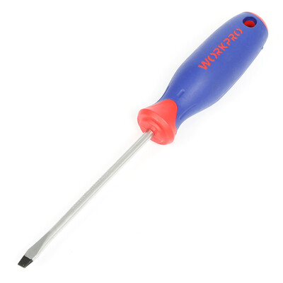 

WACKER WORKPRO W021222N high quality vanadium steel magnetic flat-blade screwdriver 5 100mm two-color handle screwdriver screwdriver screwdriver