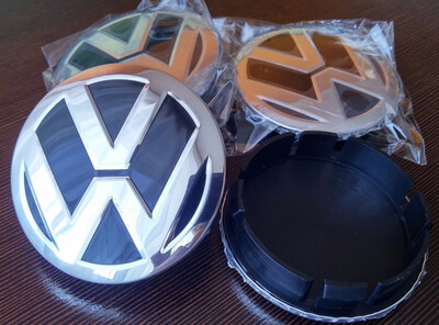

4 pcs x 60mm VW Logo Wheel Center caps Replacement Decal Cap Hub Skoda OZ