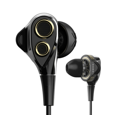 

UiiSii DT200 Subwoofer K song hifi double moving ring moving iron headphones ear type general apple earplugs gold