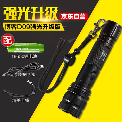 

Блог (Bocca) D09 версия обновления перезаряжаемого фонарика водонепроницаемый фокус светодиодный фонарик с 18650 перезаряжаемой литиевой батареей + ручная веревка