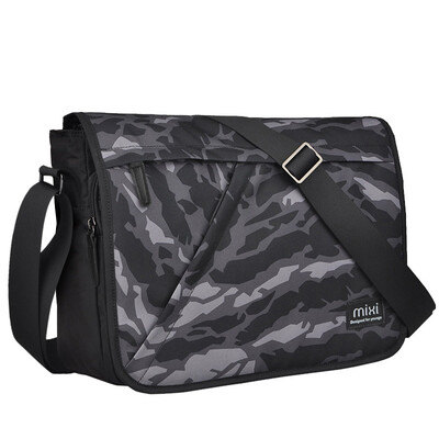 

Mi Xi mixi shoulder bag male sports leisure Messenger bag men fashion multi-functional cover double buckle men&39s messenger bag bag male wave cloth bag camouflage gray 14 inch M5177