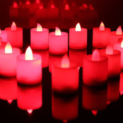 

Green Reed LED Candle Light Праздничный свадебный день рождения Романтический дым бесплатно 24 Упакованный в красный цвет