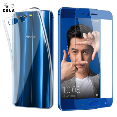 

Shell film set] KOLA glory 9 transparent mobile phone case protective cover full-screen coverage of mobile phone film protective film for Huawei glory 9 blue