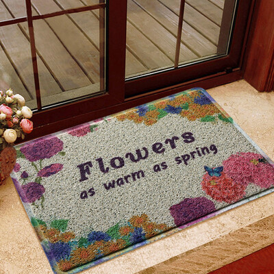 

(LIDIMEI) mat mats living room cushions color flowers wire door mat light green background PVC mesh 45 * 75cm