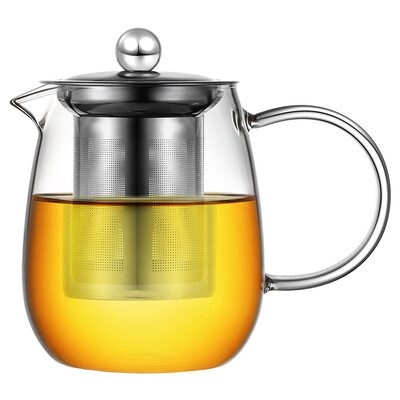 

Jingdong supermarket a house kiln heat-resistant high-temperature glass kettle tea can be washed&washed metal liner tea teapot 600ml TM-03