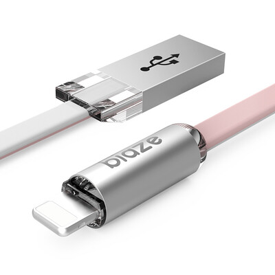 

BIAZE Apple 876 data cable 12 m powder white mobile phone charger power cord iPhone5 6s 7 Plus 8 X new iPad Air Mini2 34 K10