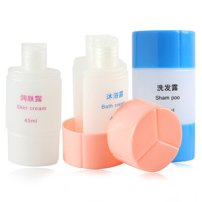 

Beauty skin travel sub-bottle three-in-one empty bottle set 45ml two powder blue MF5049 cosmetic bottle shampoo shower gel wash bag admission