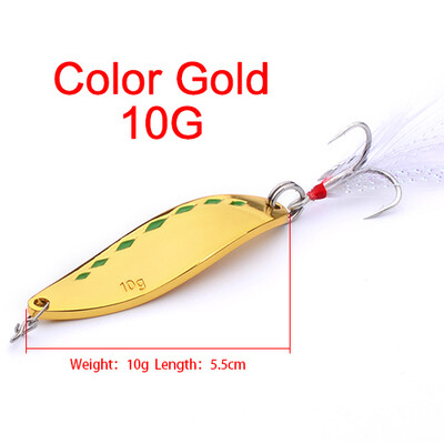 

1PC PRO BEROS Высокое качество Ложка Приманка Рыбалка Приманка Золото / Серебряный цвет Рыбалка Приманка 10g / 15g / 20g с 4 # - # 6-8 # Крючки Рыбалка Снасти