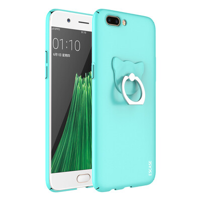 

серия ESCASE OPPO R11 Plus Mobile Shell все включена краска кожа чувствовать твердую оболочку защитного рукав, чтобы отправить кольцо пряжку кожи чувства синей