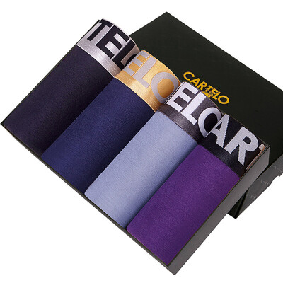 

CARTELO Men&39s underwear U lacquer bag flat angle pants cotton breathable underwear male 4 gift box installed XXL 180105